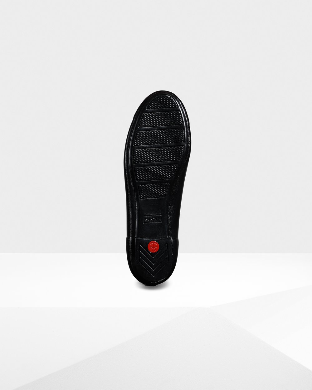 Baleriny Damskie - Hunter Original Tour Gloss Flats - Czarne - MLYH-26459